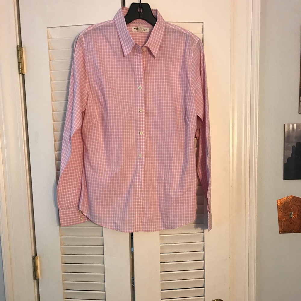 Cute pink plaid Banana Republic blouse
